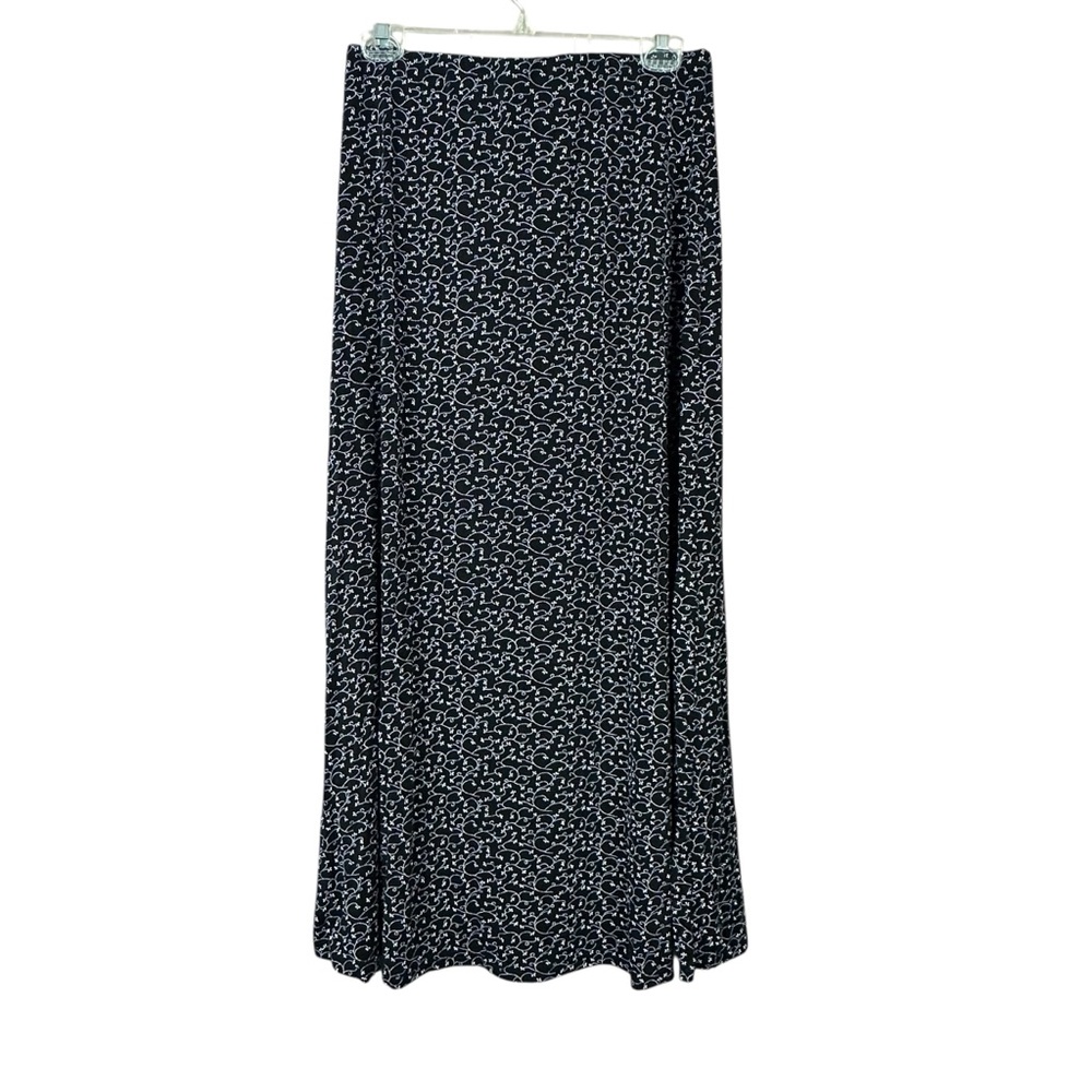 Vintage Briggs New York Black And White Floral Women's Maxi Skirt Sz M - Picture 8 of 8